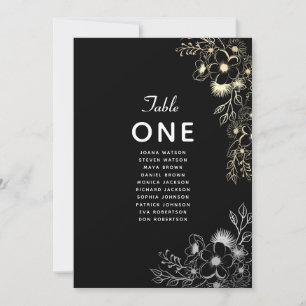 Elegante gráfico de asientos de Boda negro