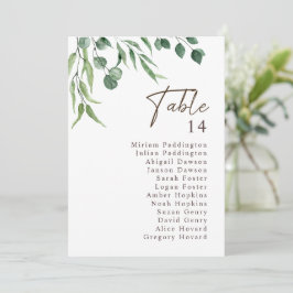 Elegante gráfico de números de tabla de Boda de ve