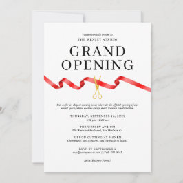Elegante gran invitación con cinta roja