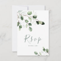 Elegante Greenery Eucalyptus Wedding Tarjeta RSVP