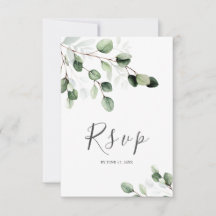 Elegante Greenery Eucalyptus Wedding Tarjeta RSVP