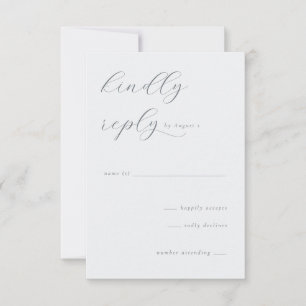 Elegante gris en letra cursiva RSVP