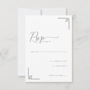 Elegante Gris Geométrico RSVP