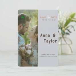 Elegante Gris Guardar La Invitación De Fecha