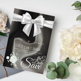 Elegante gris salva la tarjeta de anuncio de fecha