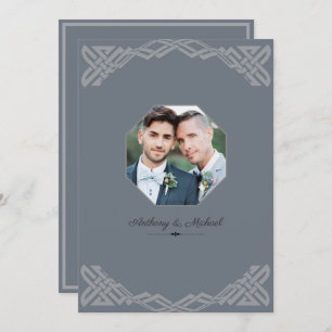 Elegante gris sobre gris, invitación a matrimonio