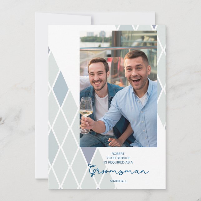 Elegante Groomsman foto abstracta sofisticada (Anverso)