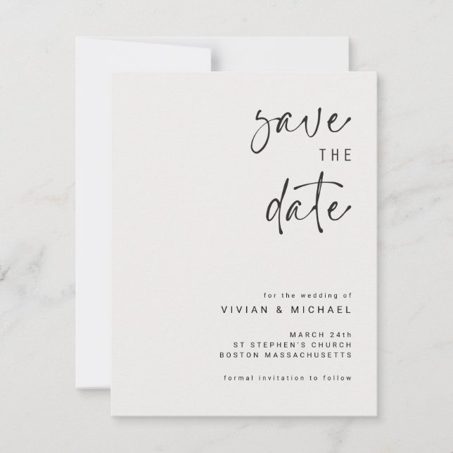 Elegante Guardar la plantilla de anuncio de fecha (Anverso)