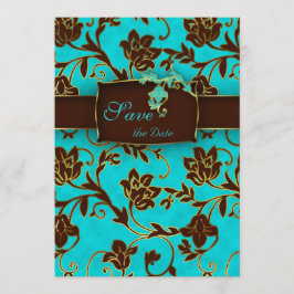 Elegante Guardar la tarjeta de fecha Gold Floral B