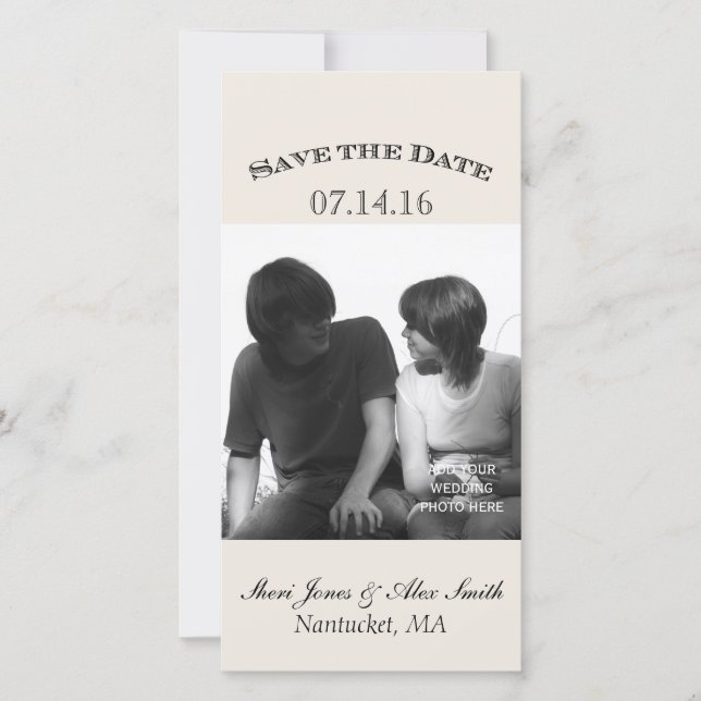 Elegante Guardar las tarjetas fotográficas vertica (Anverso)