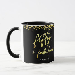 Elegante guión 50 y fabulosa taza de cumpleaños