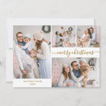 Elegante guión 5 tarjetas de Navidades de Collage