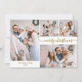 Elegante guión 5 tarjetas de Navidades de Collage 