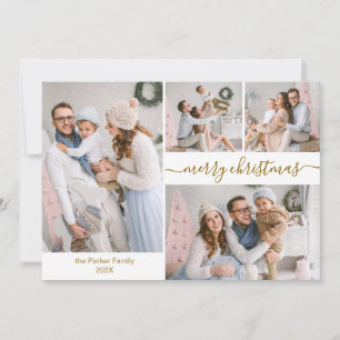 Elegante guión 5 tarjetas de Navidades de Collage