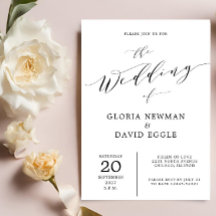 Elegante Guión Caligrafía Invitación a la boda