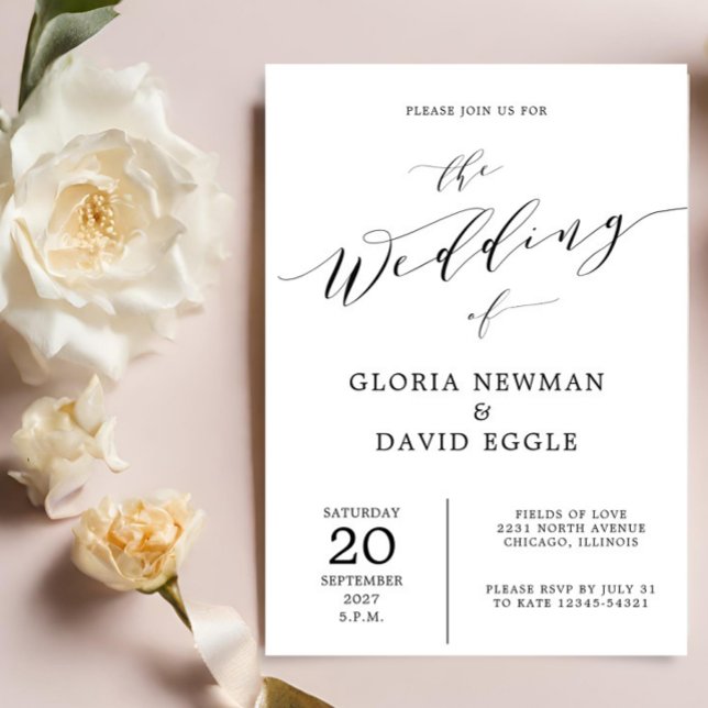 Elegante Guión Caligrafía Invitación a la boda (Subido por el creador)