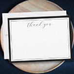 Elegante guión caligrafía tarjeta de agradecimient<br><div class="desc">Una hermosa tarjeta de agradecimiento para expresar tu gratitud. Diseño característico "gracias" en un tipo de letra de caligrafía de guión. Cambie fácilmente el color del borde para que se ajuste a su estilo. Elegante y clásico - esta plantilla le hace fácil dar las gracias. Puede añadir fácilmente un mensaje...</div>
