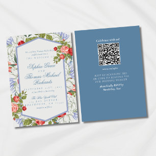 Elegante Guión Cursivo Invitación a la Boda Floral