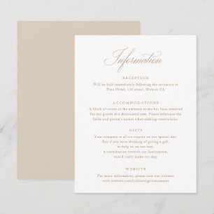 Elegante guión de caligrafía Beige Boda tarjeta de