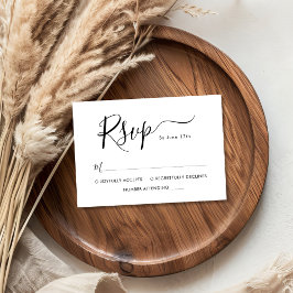 Elegante guión de caligrafía Boda Minimalista RSVP