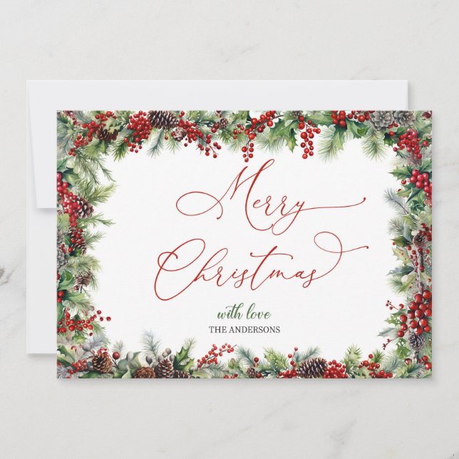 Elegante guión de caligrafía Feliz Navidad (Anverso)