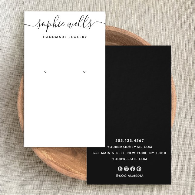 Elegante guión de color blanco blanco negro QR Pan (Subido por el creador)