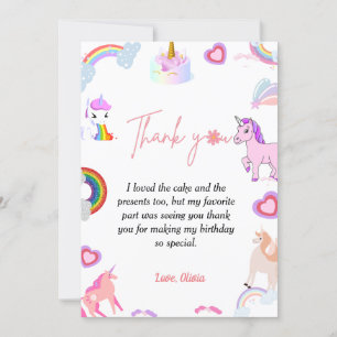 Elegante guión de cumpleaños unicornio tarjeta de 