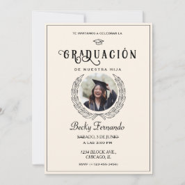 Elegante guión de invitación para graduados españo
