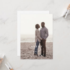 Elegante guión de la invitación a la boda fotográf