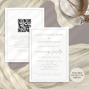 Elegante guión de la invitación a la boda nocturna