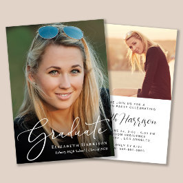 Elegante guión de la invitación a la fiesta de gra