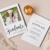 Elegante guión de la invitación a la fiesta de gra