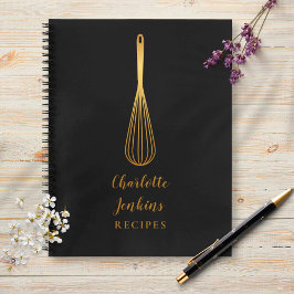 Elegante guión de libro de cocina de Whisk sobre o