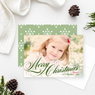 Elegante guión de navidad verde de merry