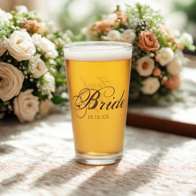 Elegante guión de novia Boda de vidrio personaliza (Elegant glass for the Bride. )