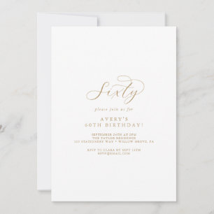 Elegante Guión de Oro 60.ª Invitación a la fiesta 