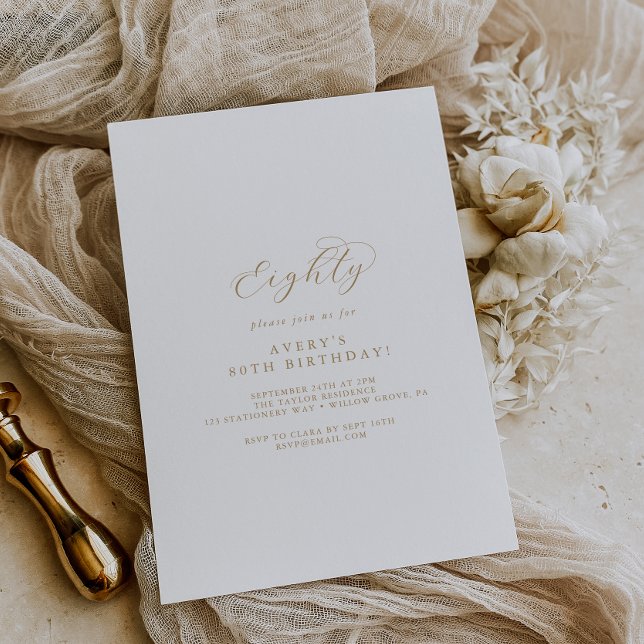 Elegante Guión de Oro 80.ª Invitación a la fiesta  (Subido por el creador)