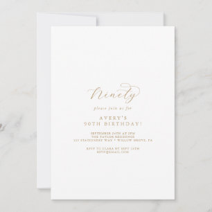 Elegante Guión de Oro 90ª Invitación a la fiesta d