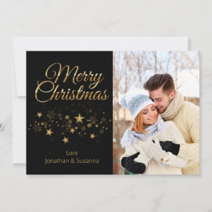 Elegante Guión de Oro Feliz Fotos de Navidad