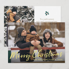 Elegante Guión de Oro Feliz Navidad 2 Foto