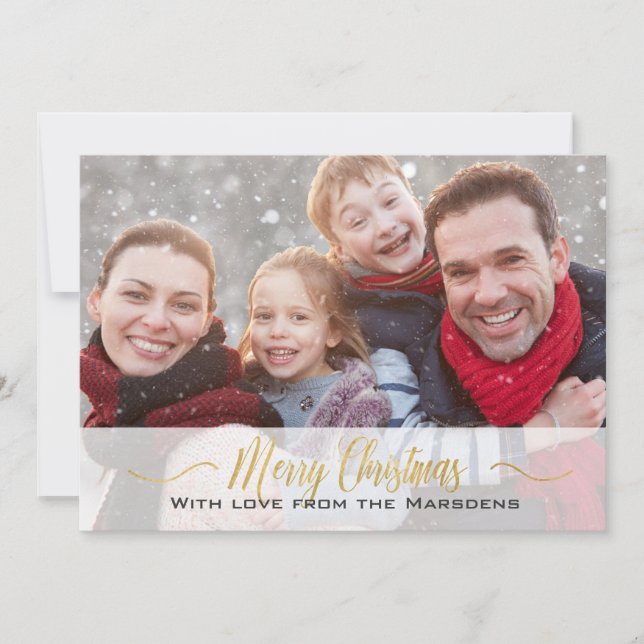 Elegante guión de oro navideño de navidad foto de  (Anverso)