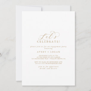 Elegante guión dorado celebremos la invitación