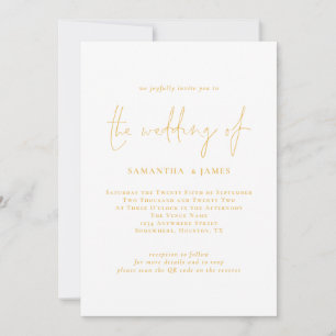 Elegante Guión dorado Invitación a matrimonio de c
