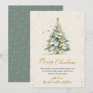 Elegante guión dorado no tarjetas de árbol de Navi