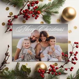 Elegante guión Dos fotos Feliz Navidad