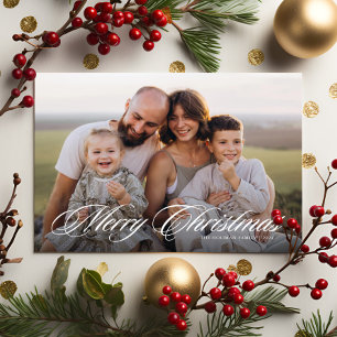 Elegante guión Dos fotos Feliz Navidad