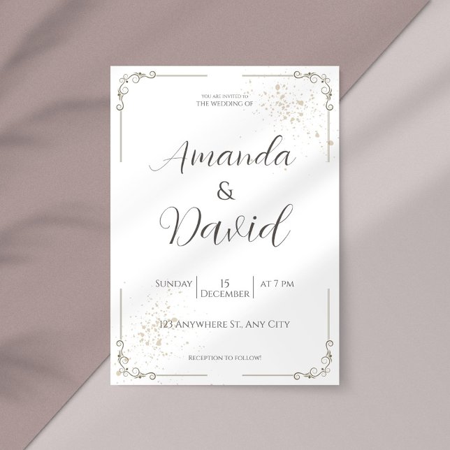 Elegante guión e invitación a la boda seria (Subido por el creador)