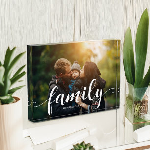 Elegante guión "Familia" Foto superpuesta