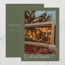 Elegante guión Feliz Navidad Foto Verde