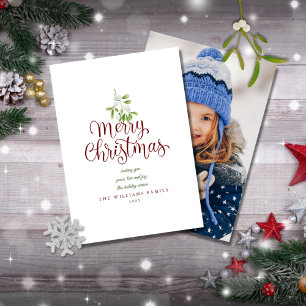 Elegante guión Feliz Navidad Muérdago Foto